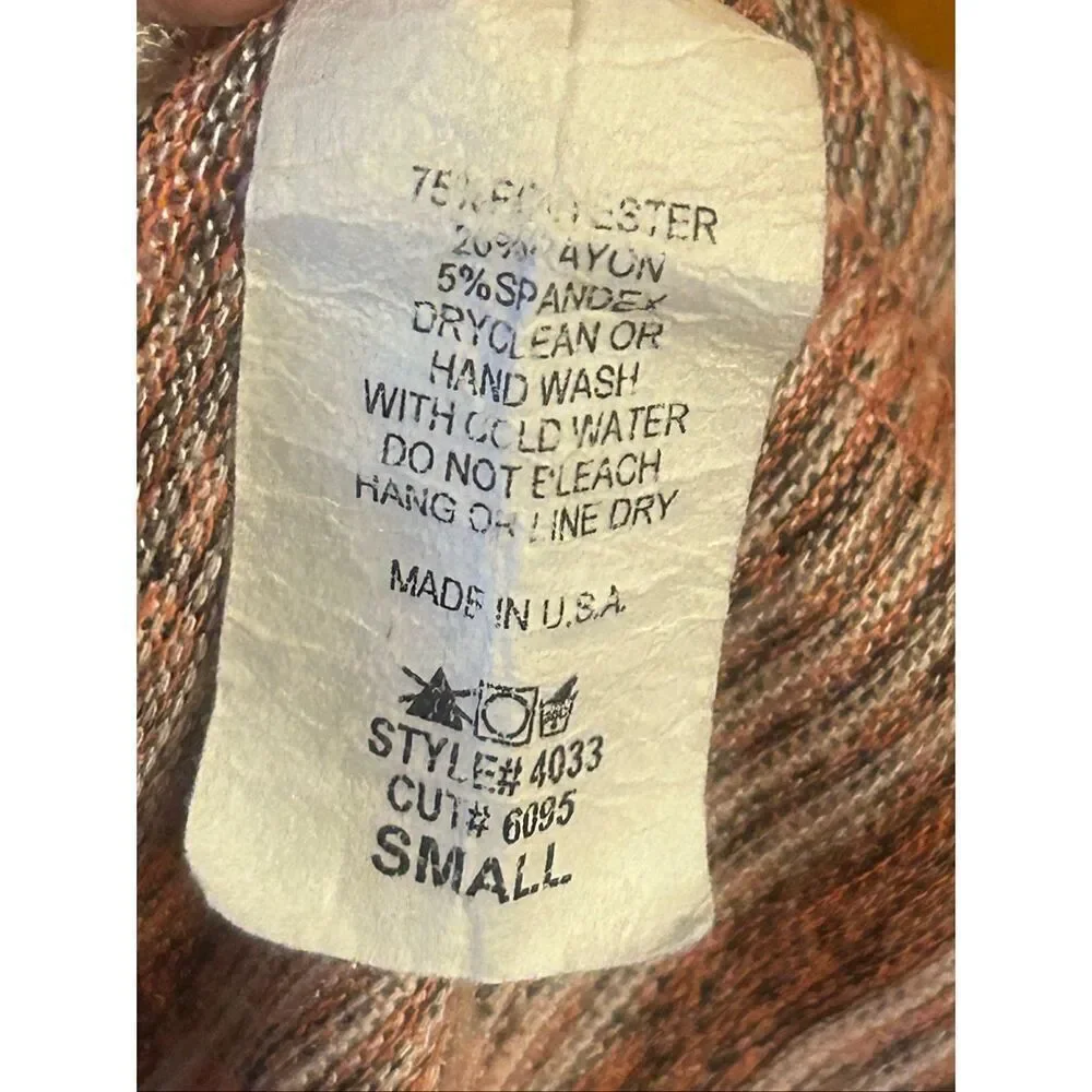 Entro Women’s Open Front Hooded Lightweight Cardigan Orange Cream Size Small (57